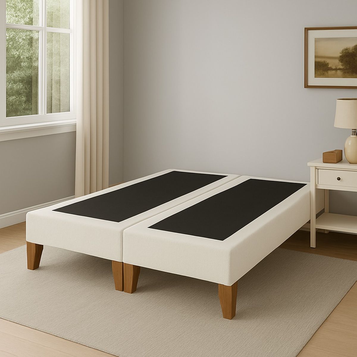 GENERICO - BASE DE 2 PLAZAS BLANCO LINO