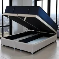 Cama Baul 2 Plazas L200+ Colchon CIC PREMIUM /Ruedas LOGO (Beige)