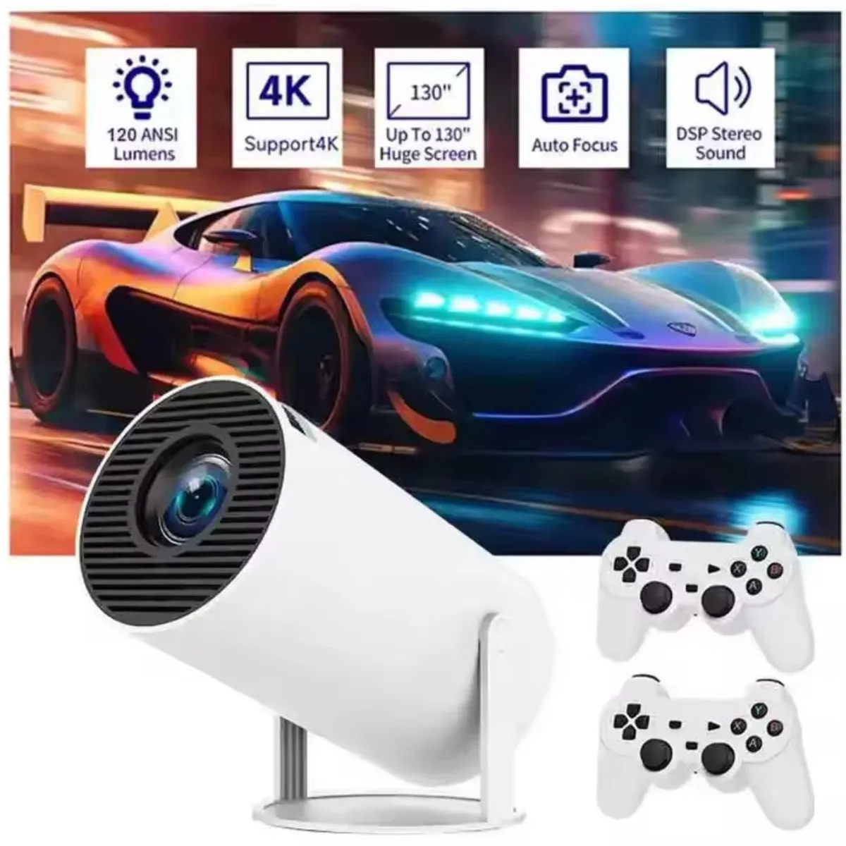 GENERICO - Proyector Inteligente con Videojuegos + 2 Joysticks