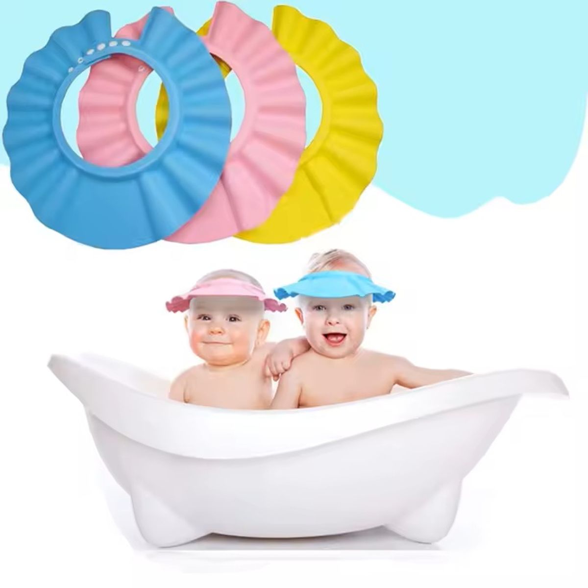 GENERICO - Protector de Ojos Gorro Baño Ducha Bebé Amarillo