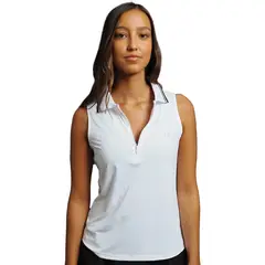 OPHIRA - Polera deportiva Mujer con cuello Blanca