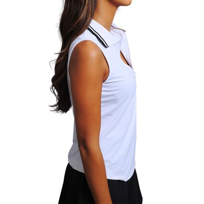 Imagen 2 del producto Polera deportiva Mujer con cuello Blanca