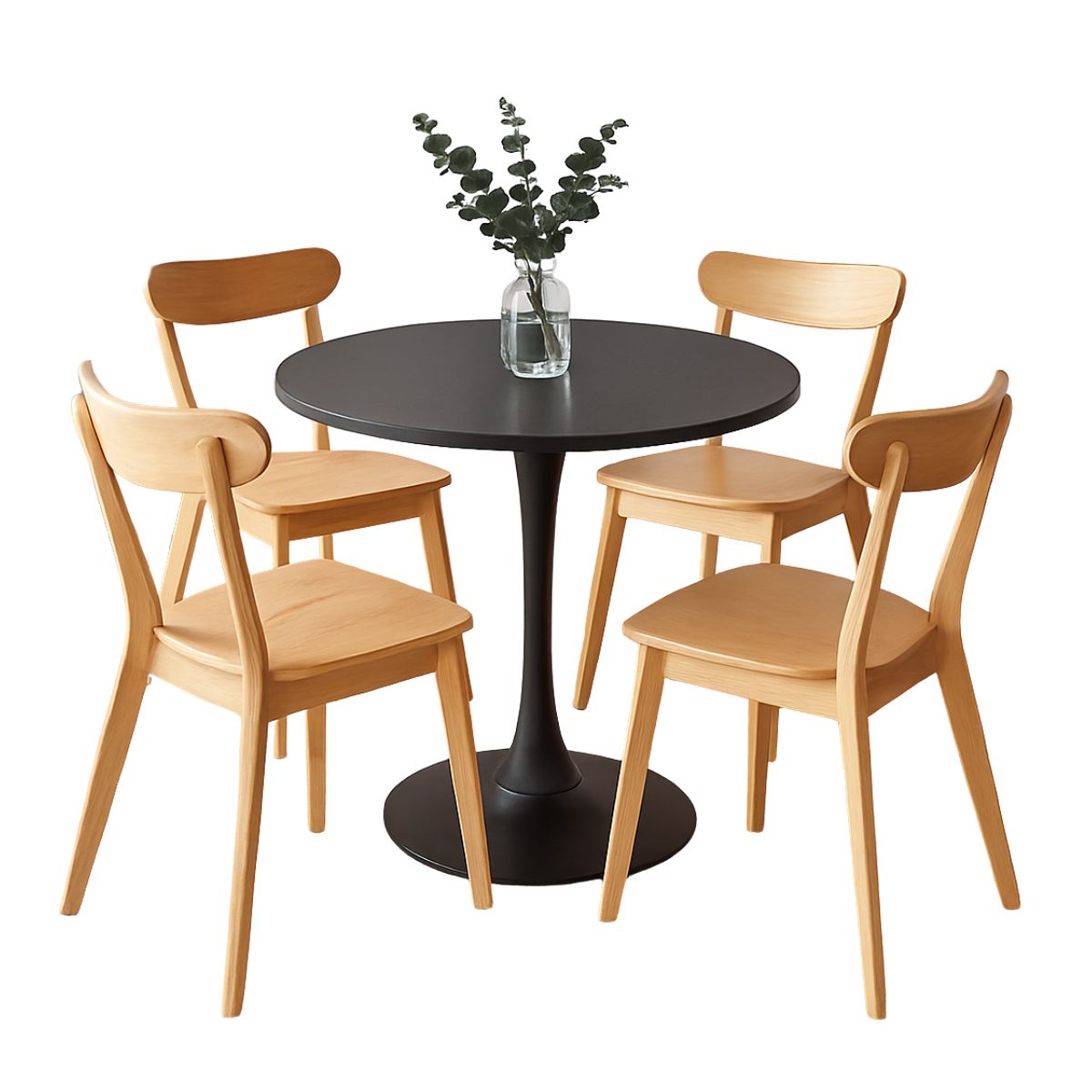 HABITA2 CHILE - Comedor Phillipe Tulip Black 100cm - 4 puestos