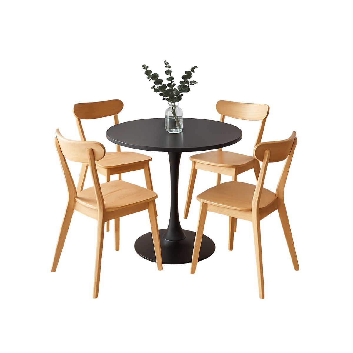 HABITA2 CHILE - Comedor Phillipe Tulip Black 100cm - 4 puestos