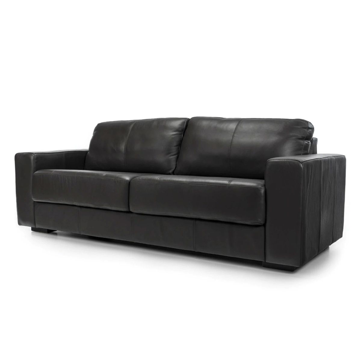 AMUV - SOFA DE CUERO TRENTO 210 CM NEGRO