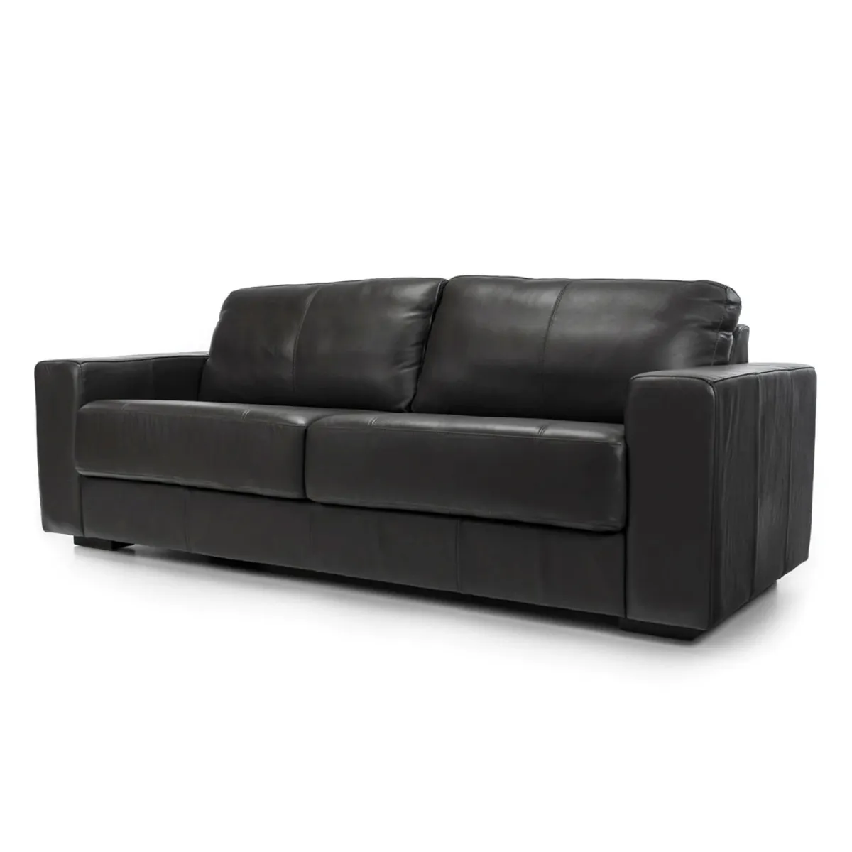 AMUV - SOFA DE CUERO TRENTO 210 CM NEGRO