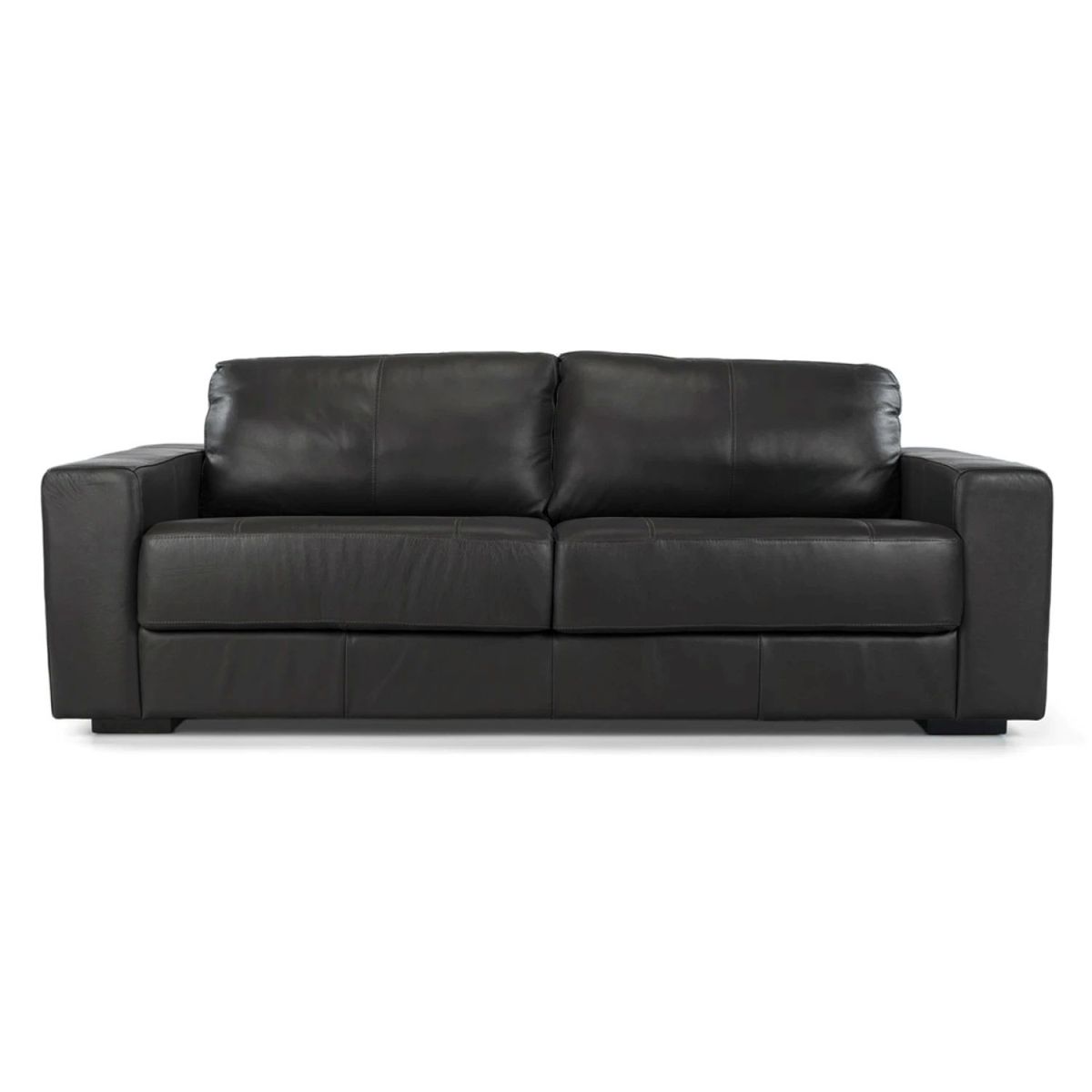 AMUV - SOFA DE CUERO TRENTO 210 CM NEGRO