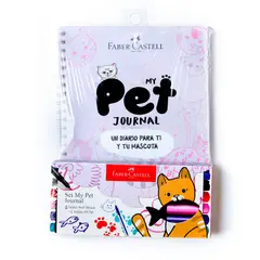 FABER-CASTELL - Set Diario Mascota Pet Journal Gato + lápices Faber Castell