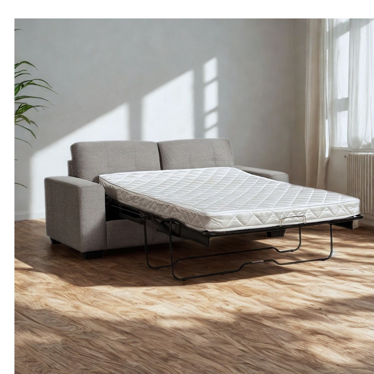 DIB - Sofá Cama Boal 3 Cuerpos Gris Claro