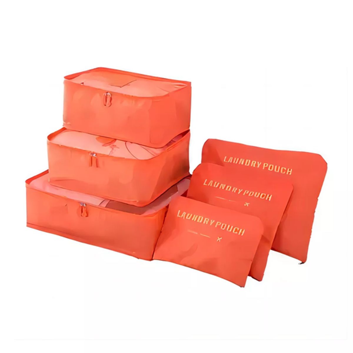 GENERICO - Set 6 organizadores de equipaje de viaje bolsa ropa interior naranja