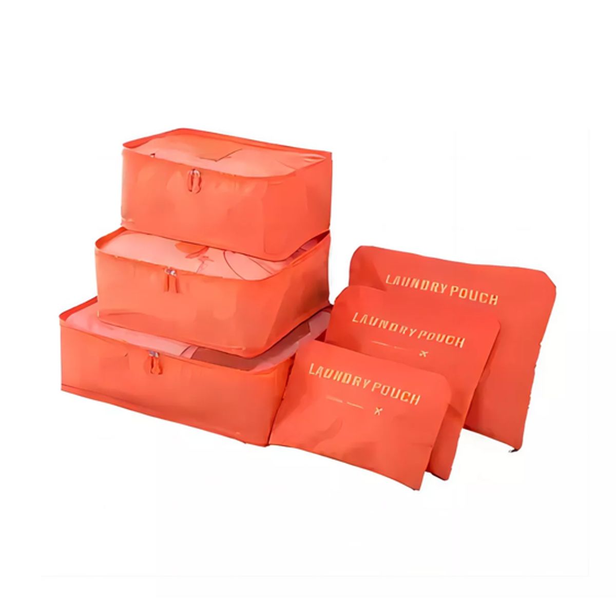 GENERICO - Set 6 organizadores de equipaje de viaje bolsa ropa interior naranja