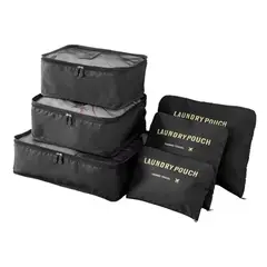 GENERICO - Set 6 organizadores de equipaje de viaje bolsa ropa interior negro