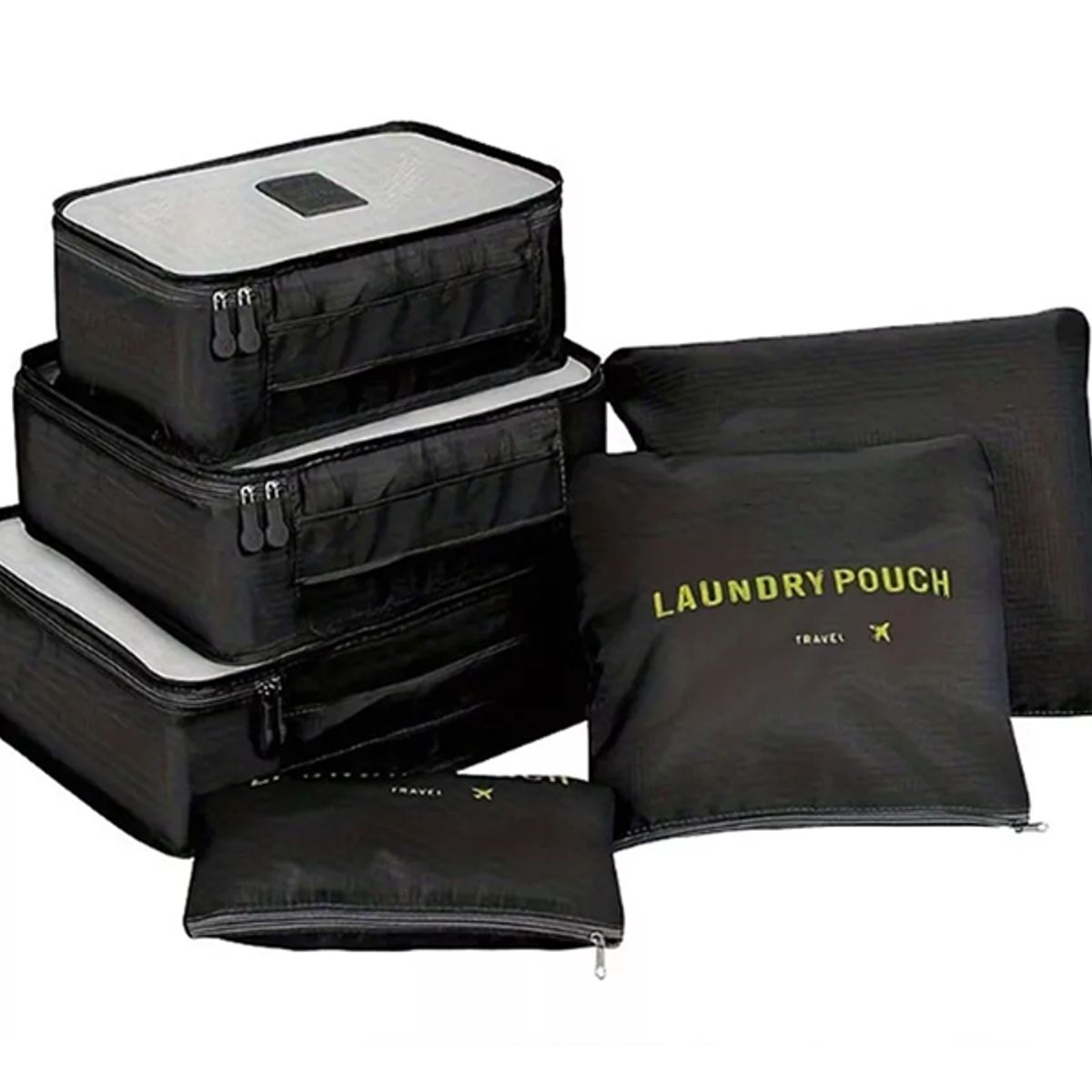 GENERICO - Set 6 organizadores de equipaje de viaje bolsa ropa interior negro