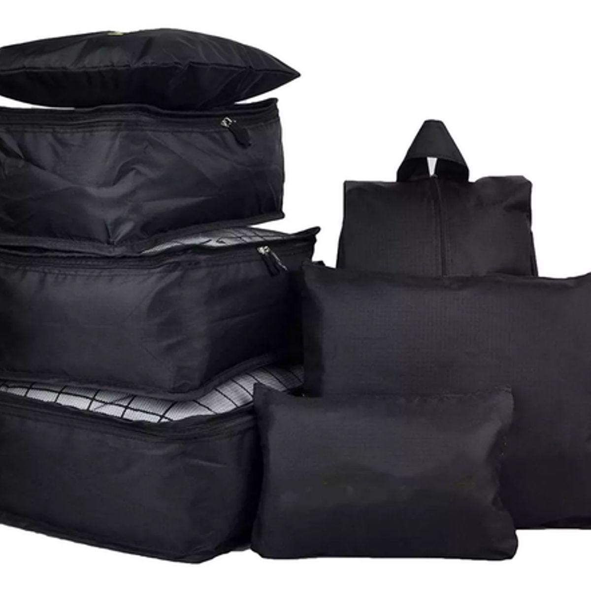 GENERICO - Organizadores de equipaje de viaje bolsa ropa interior 7 piezas negro