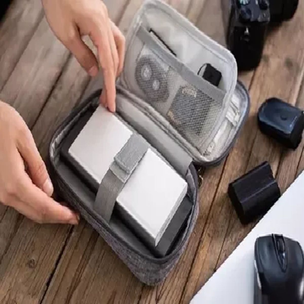 GENERICO - Bolso viaje cable accesorios digital organizador impermeable gris