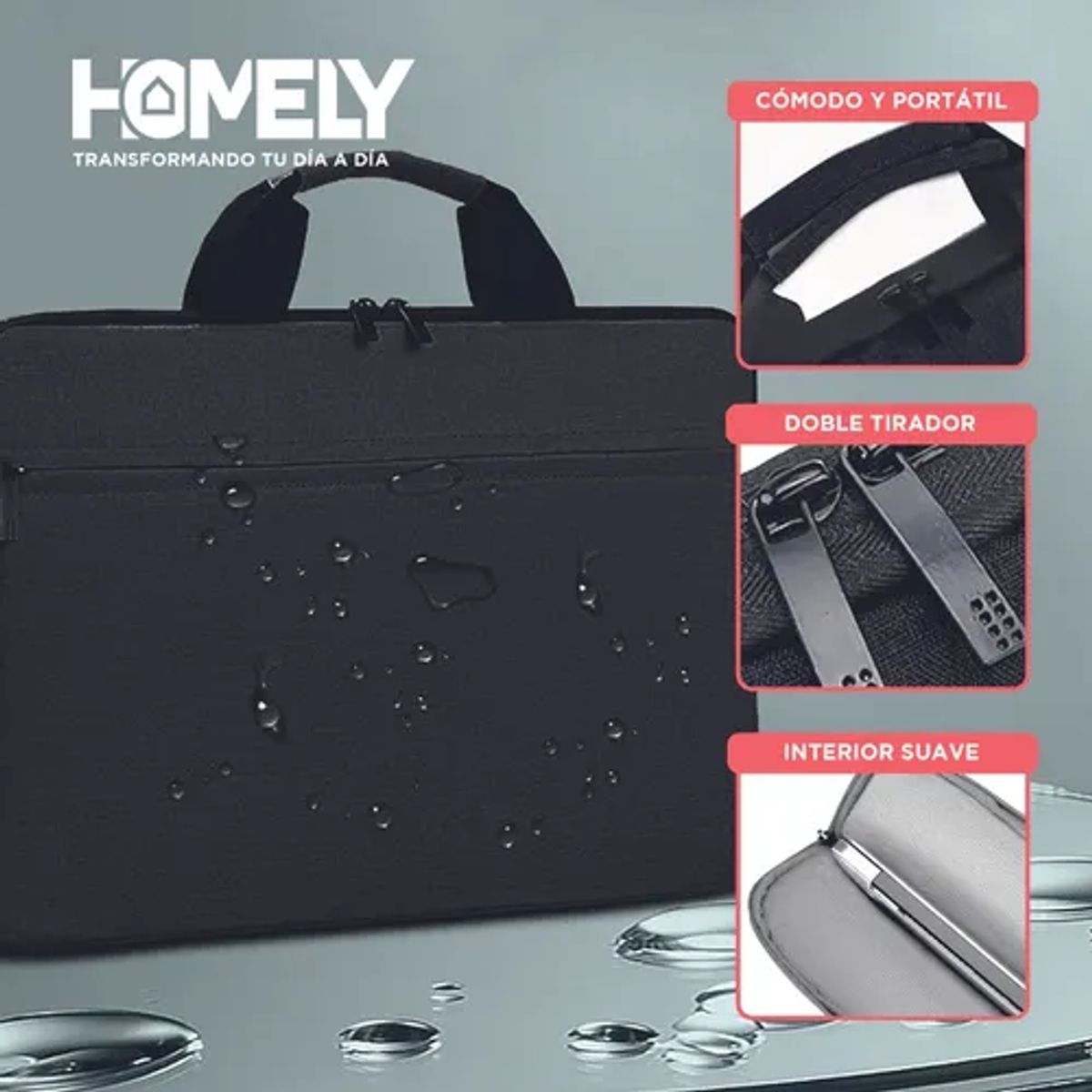 GENERICO - Bolso funda notebook Homely 156 portátil color negro