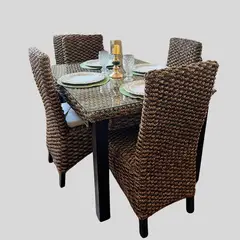 TERRA ESTILO - Comedor Para 4 Personas en Rattan Natural