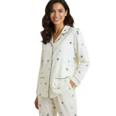 MEDIA LUNA - Pijamas De Mujer Pantalón Y Camisa Botones Delanteros