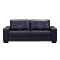SOFA DE CUERO FERRARA 200 CM NEGRO