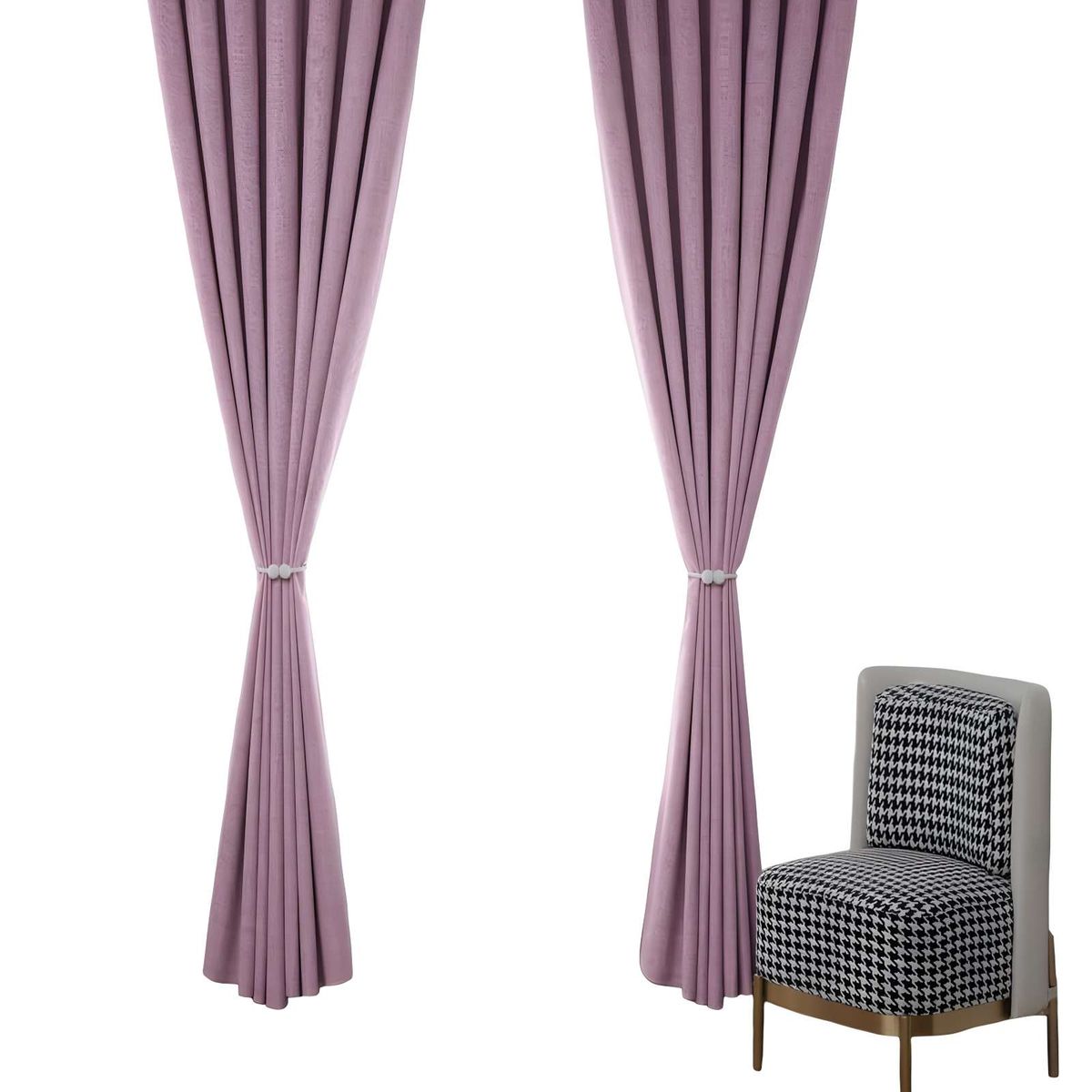 GENERICO - CORTINA DE 2 PAÑOS BLACK OUT ROSA