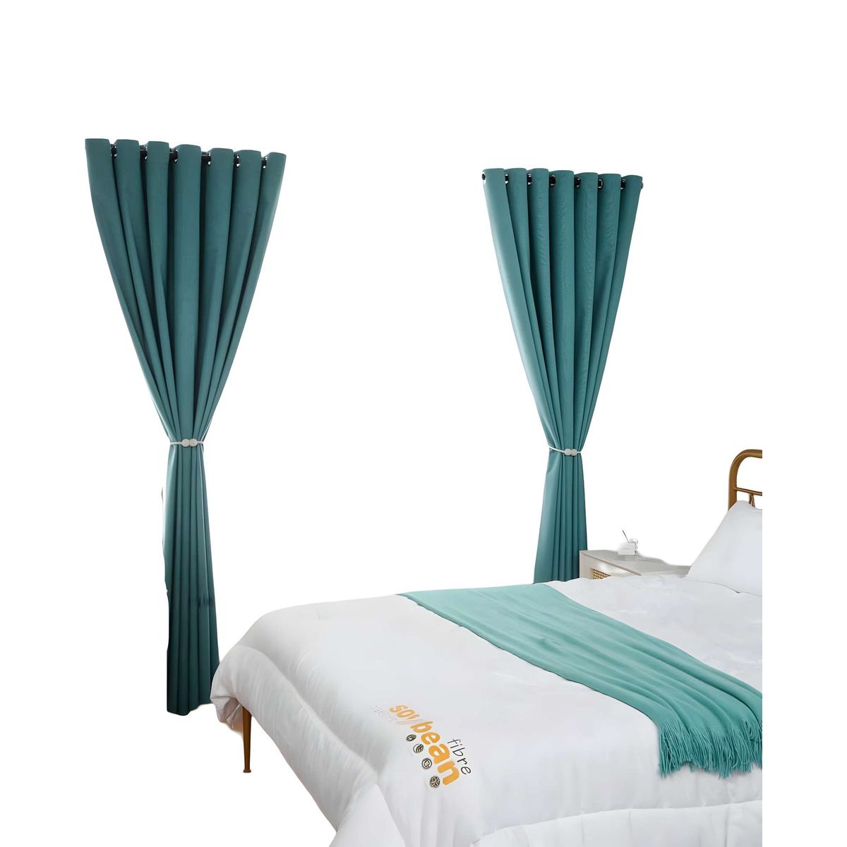 GENERICO - CORTINA DE 2 PAÑOS BLACK OUT TURQUEZA