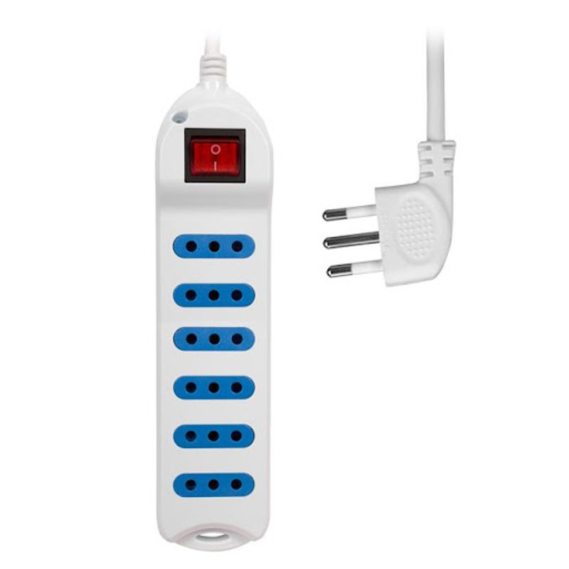 PHILCO - Alargador Philco XT30 Blanco 3 Mts. 6 Posiciones