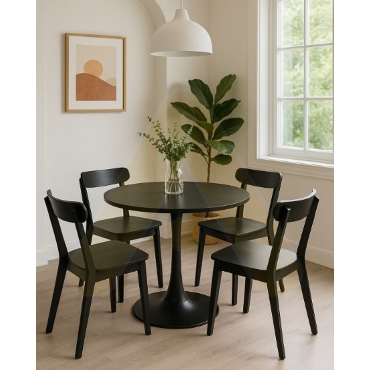 HABITA2 CHILE - Comedor Phillipe Tulip Black 80cm - 4 puestos