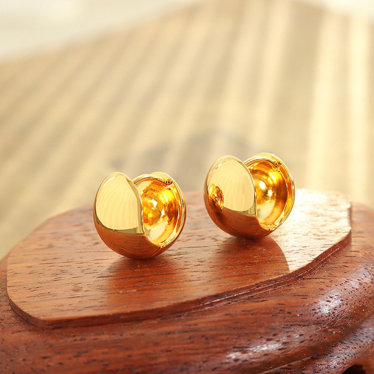 LUX JOYAS - Aros Baño Oro Amarillo 18k Bote S Redondo
