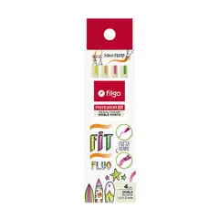 FILGO - Pack 8 destacadores delgados tonos pastel y neón doble punta