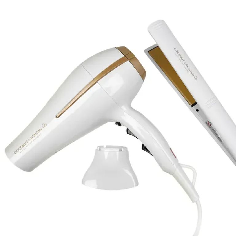 Pack Gama Bora Secador Planchita Elegance Coconut Cabello Liso y