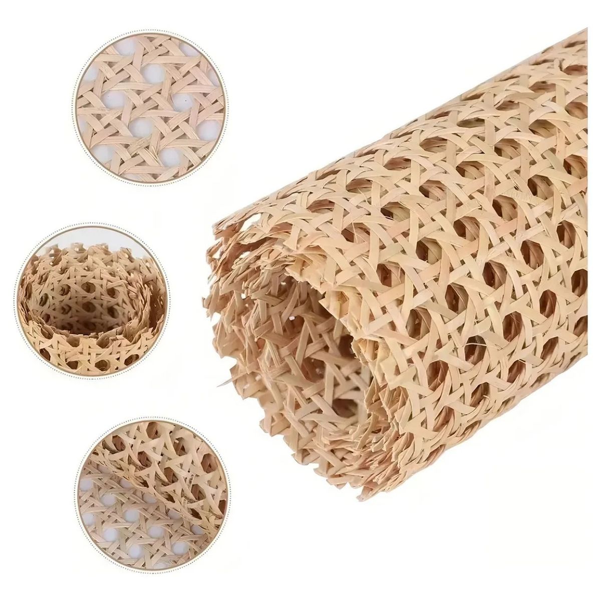 GENERICO - Rollo Correa Ratán Beige 1m x 50cm Lisa Esenzo Para Muebles y Manualidades