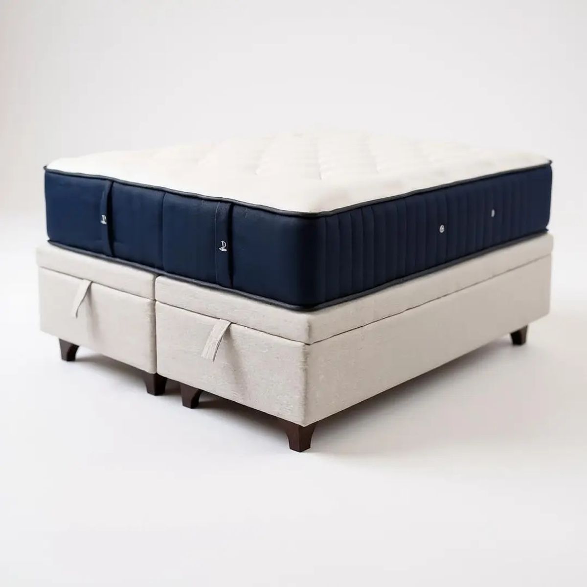 BLOCCARE - Cama Baul 1 Plaza L190+ Colchon CIC PREMIUM/Patas Madera 11CM (Beige)