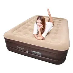 GENERICO - Colchón inflable eléctrico queen 2 plazas 200x150x43 cm color beige