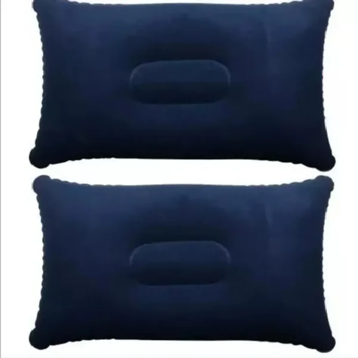 GENERICO - Colchón inflable doble de 2 plazas + inflador y almohadas color azul
