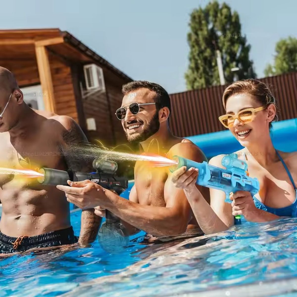 MOVI - PISTOLA AGUA ELECTRICA CON LUZ, 300 ML