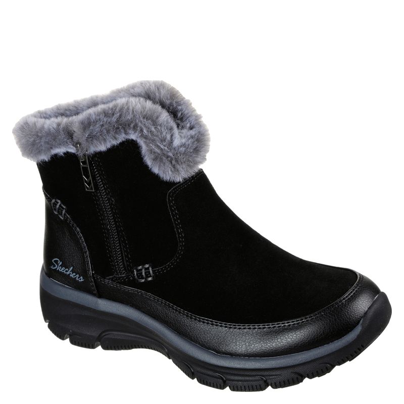 SKECHERS - Botín Mujer Cuero Negro