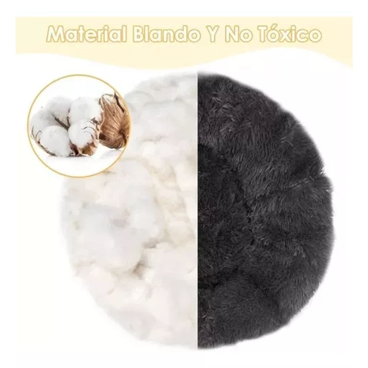 GENERICO - Cama para mascotas antiestrés 80 cm talla XL marrón