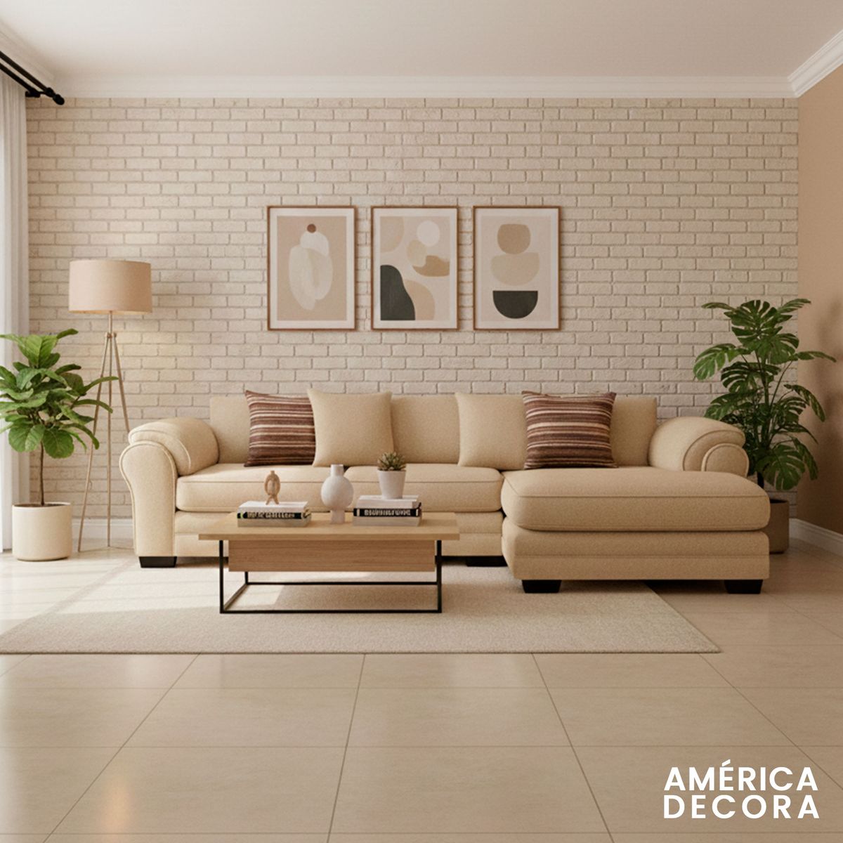 AMERICA DECORA - Sofá Seccional Derecho 5 Cuerpos XL Con Resorte Estructural Grandón Chenille