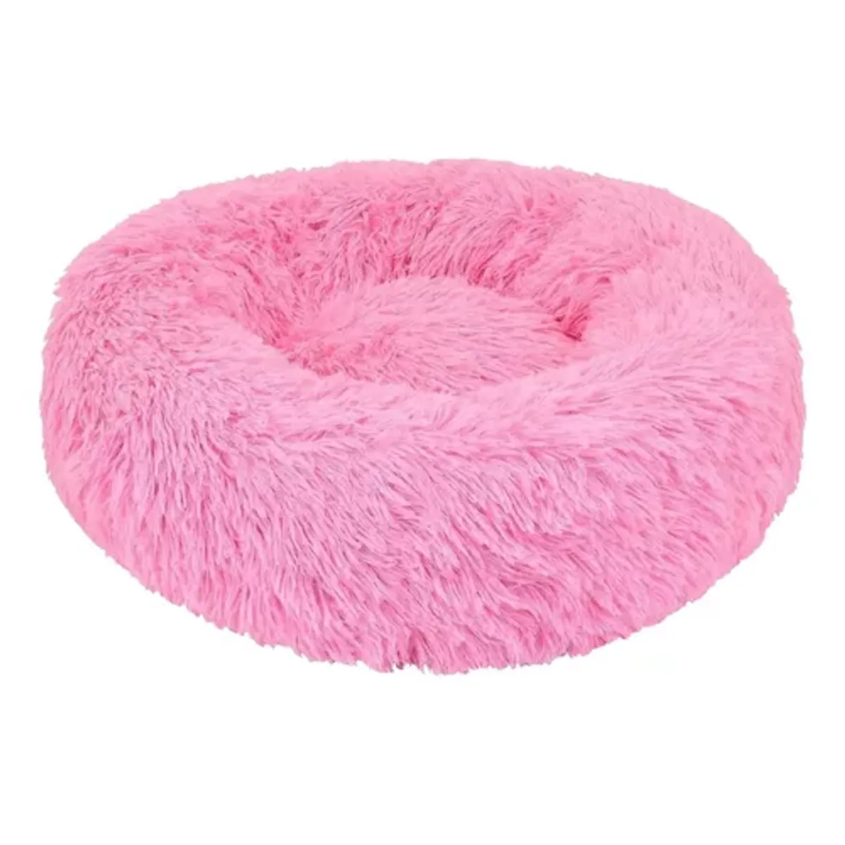 GENERICO - Cama antiestrés de felpa para perros y gatos 50 cm rosado