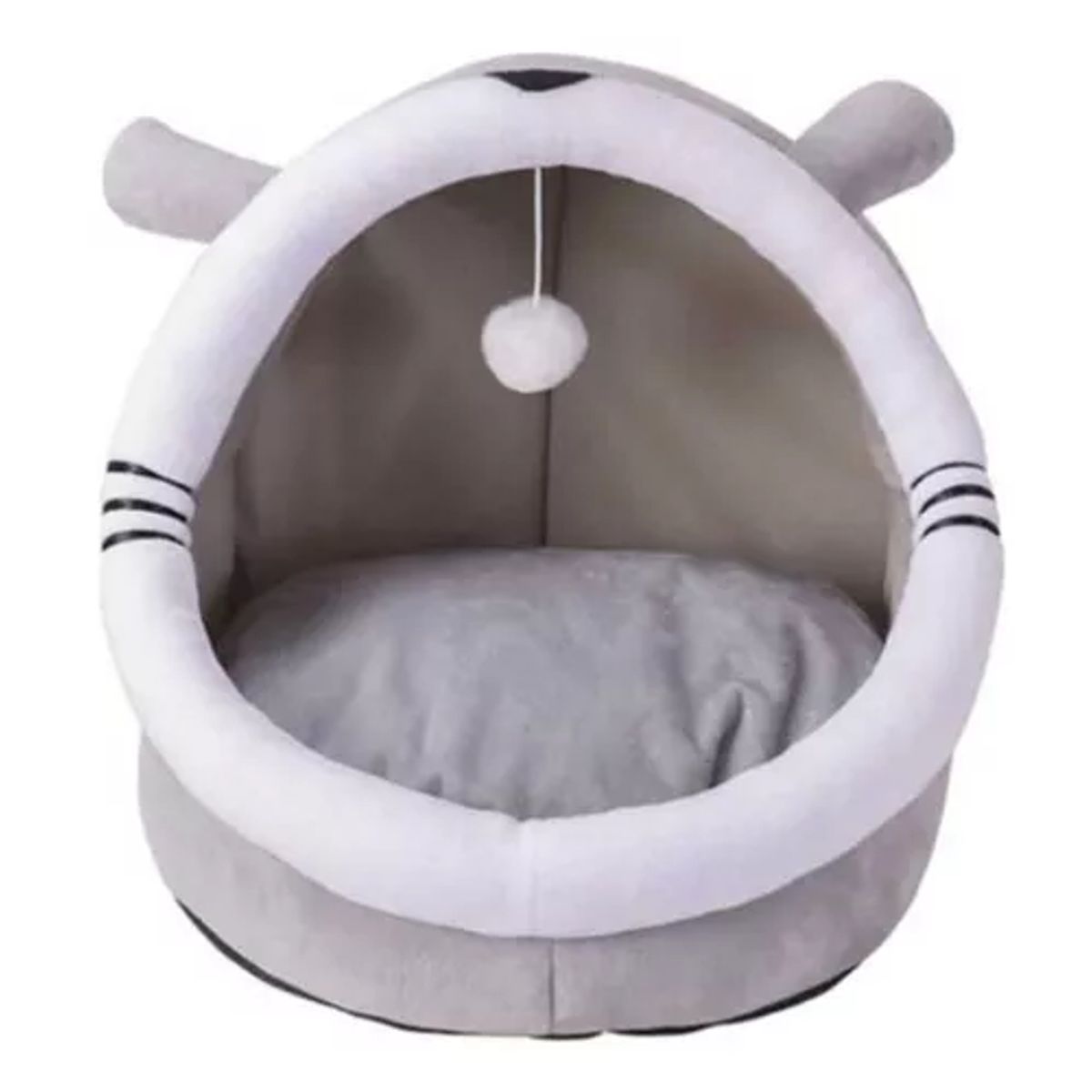 GENERICO - Casa cama plush iglú nido para mascotas gris