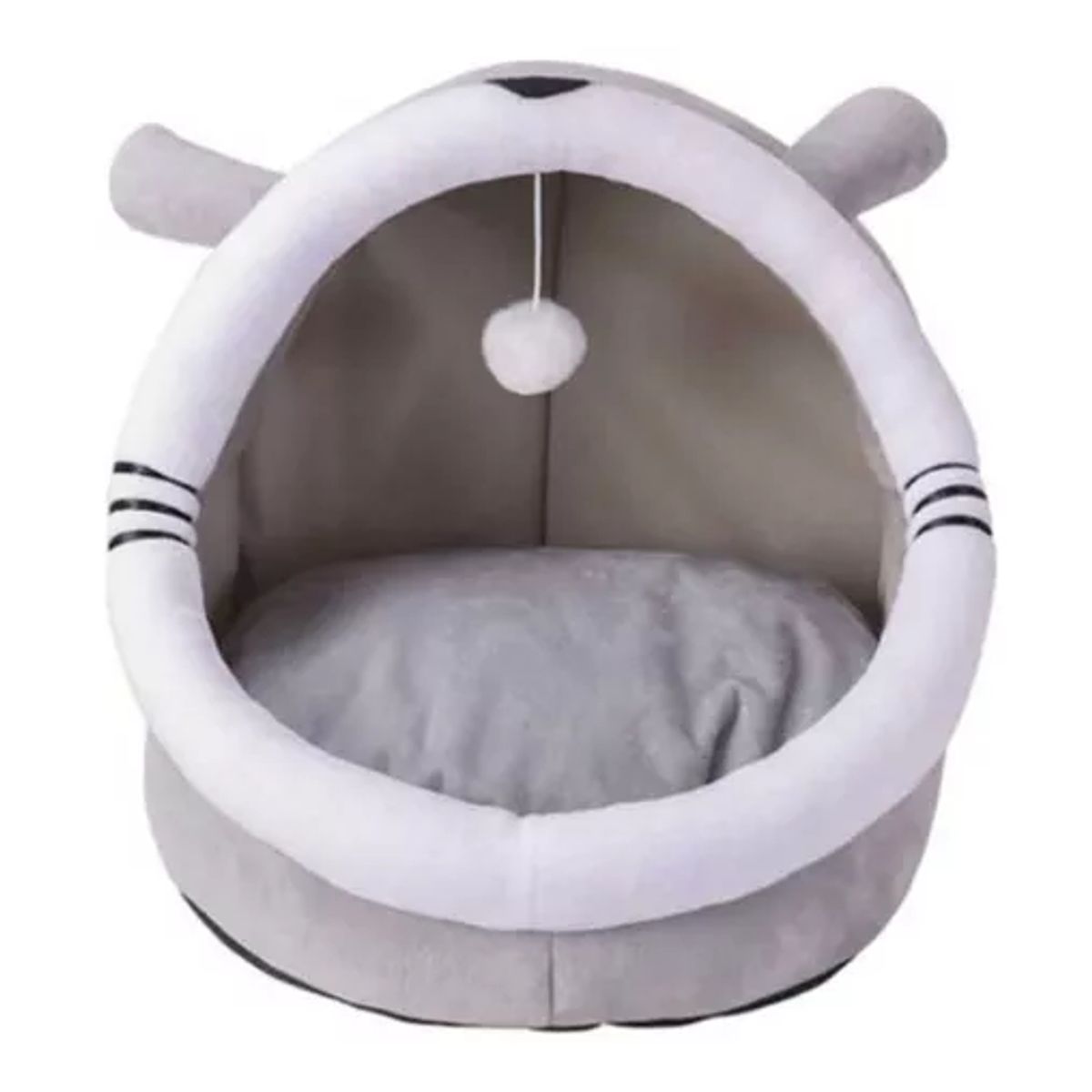 GENERICO - Casa cama plush iglú nido para mascotas gris