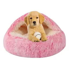 GENERICO - Cama antiestrés premium para mascotas 50 cm rosado