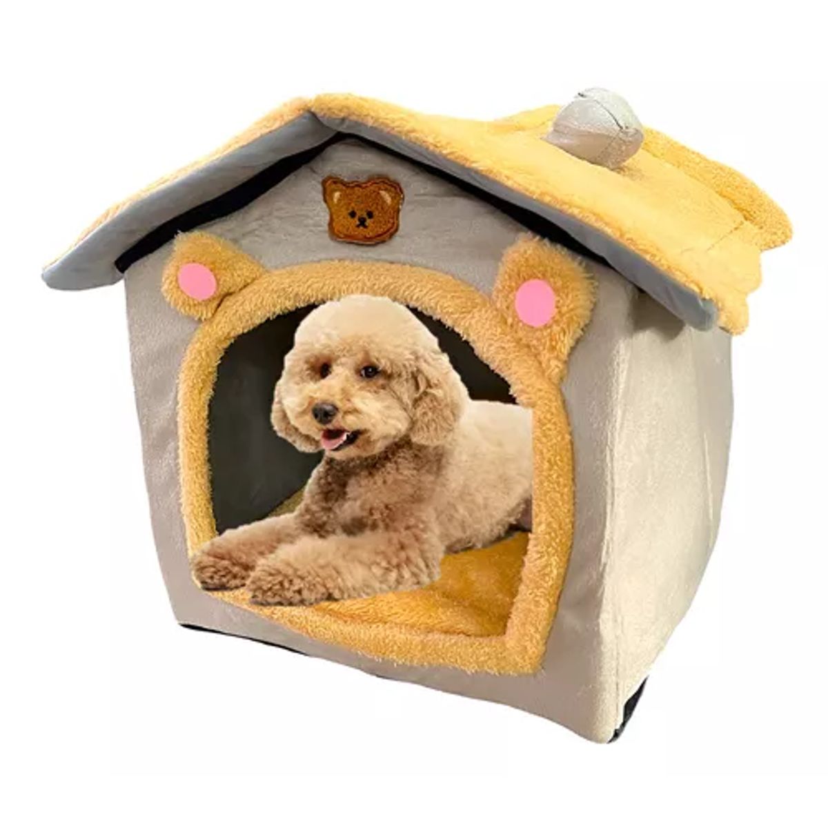 GENERICO - Cama para mascotas felpa iglú casa perros y gatos L