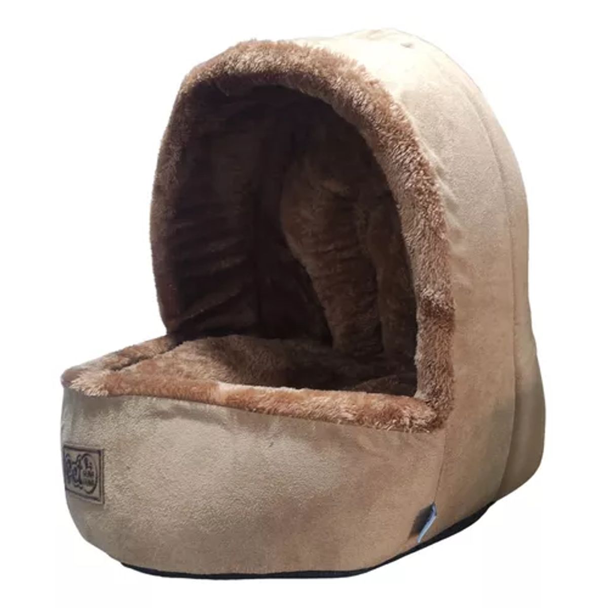 GENERICO - Cama para mascotas iglú felpa suave L café