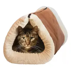 GENERICO - Camas para gatos o perros iglú 28 cm beige