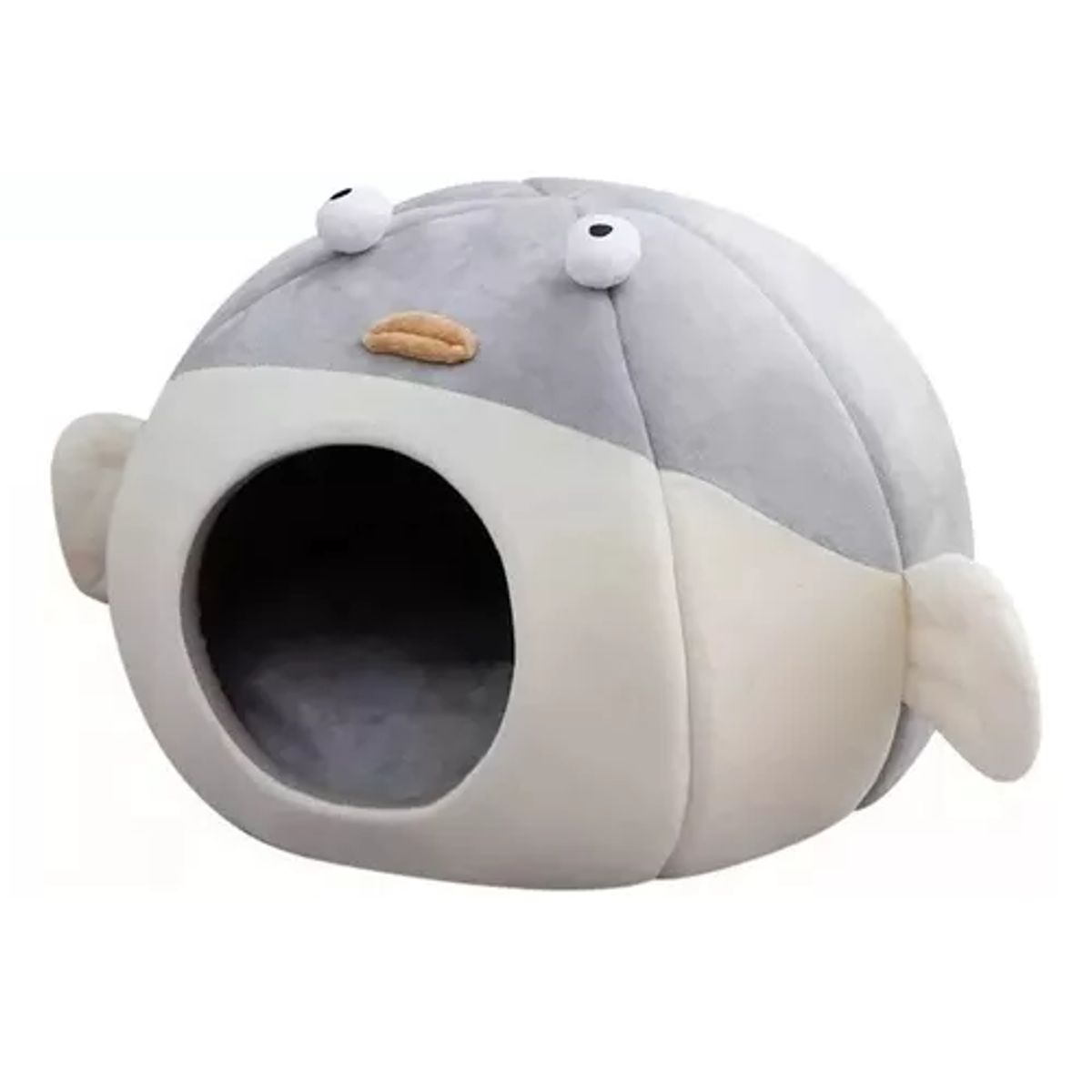 GENERICO - Cama iglú para mascotas gato y perro invierno pez S gris