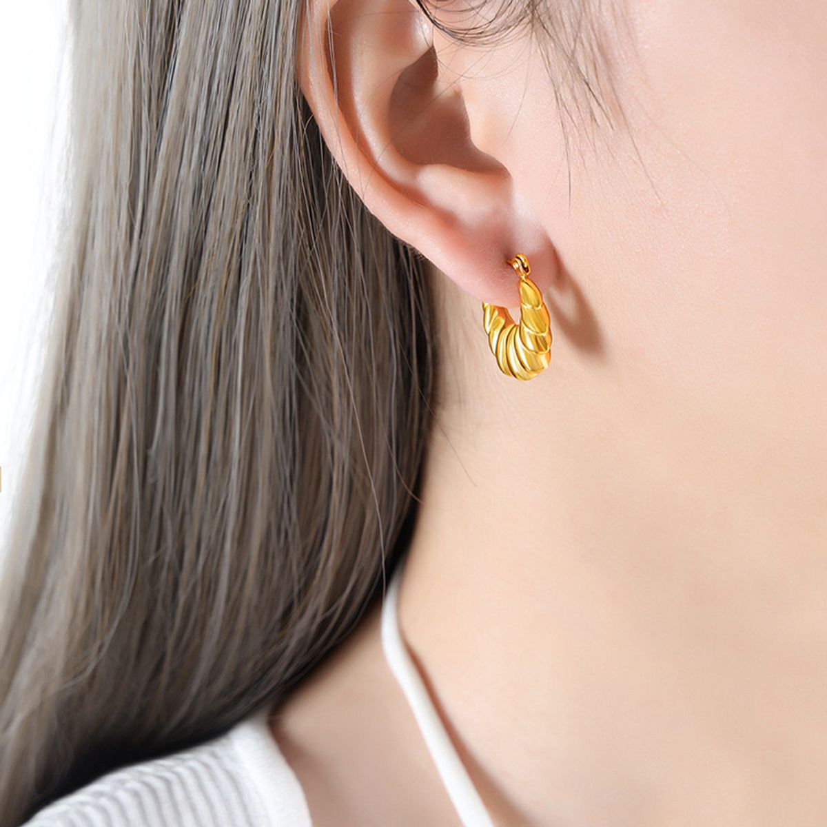 LUX JOYAS - Aros Baño Oro Amarillo 18k Botes Concha