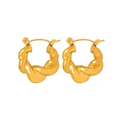 LUX JOYAS - Aros Baño Oro Amarillo 18k Botes Caracol