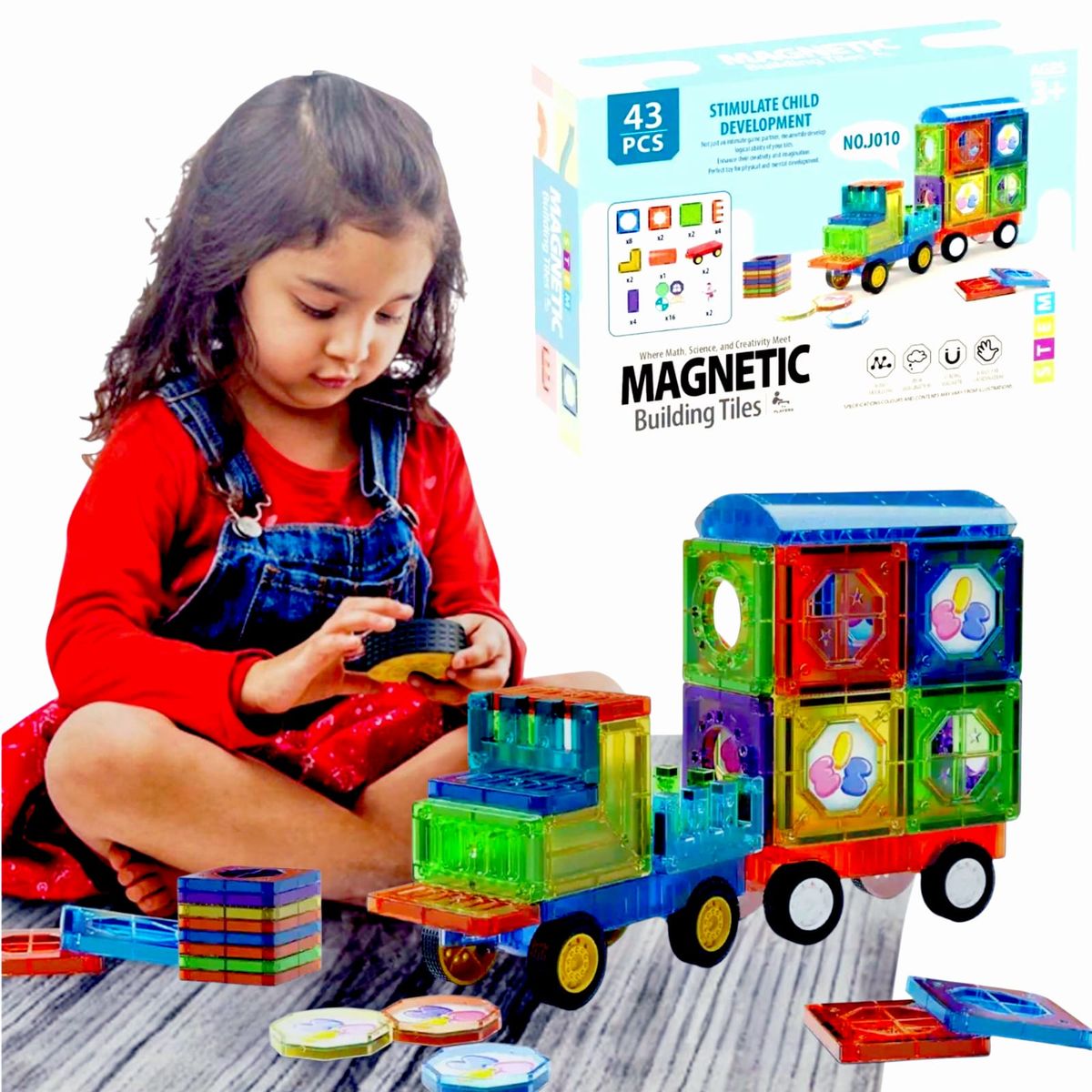 GENERICO - Juego Educativo  Bloques De Construcción Magnéticos Tren