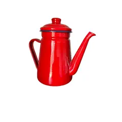 GENERICO - Tetera Enlozada Vintage Capacidad 1.2 Lt color Rojo